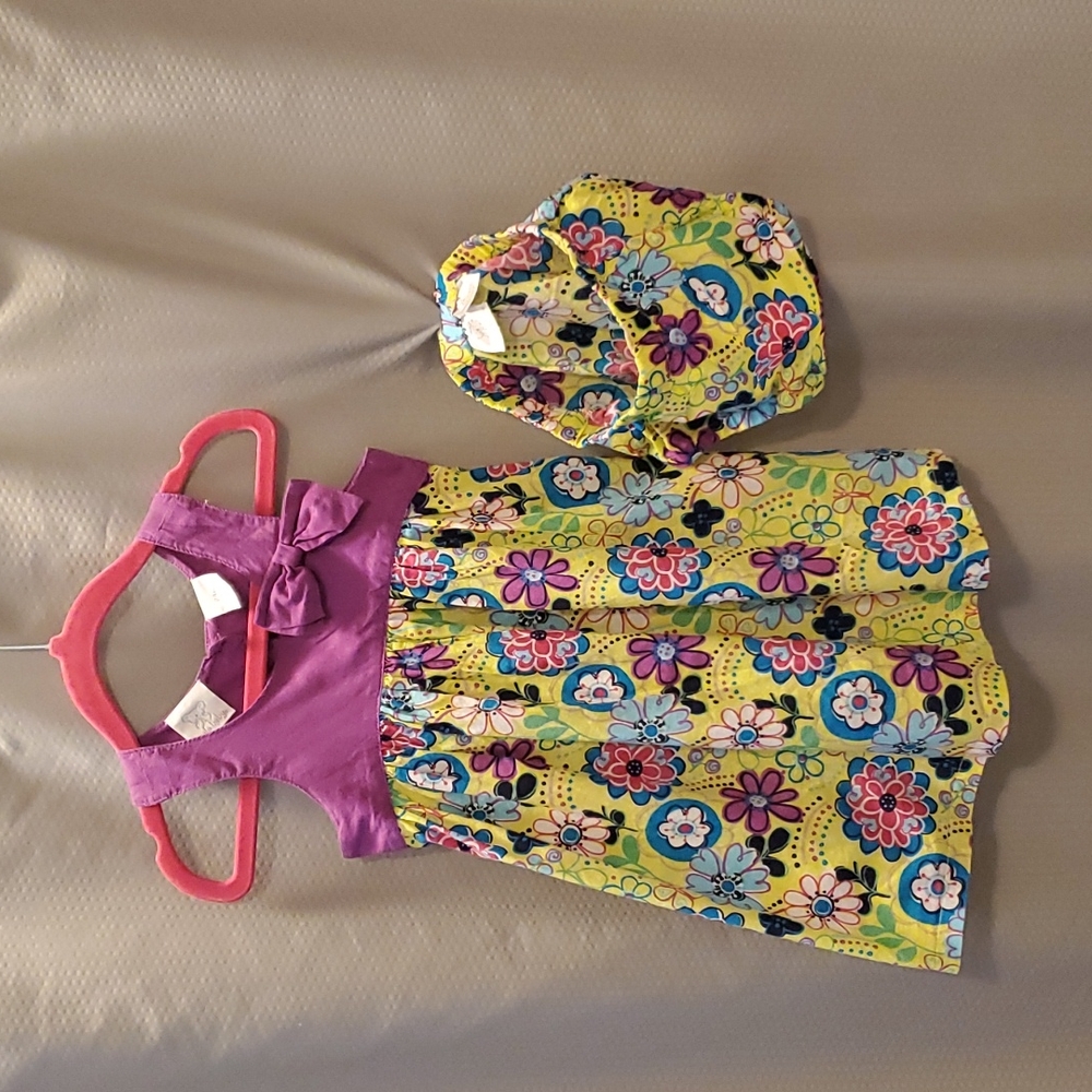 Infant dress with matching diaper cover